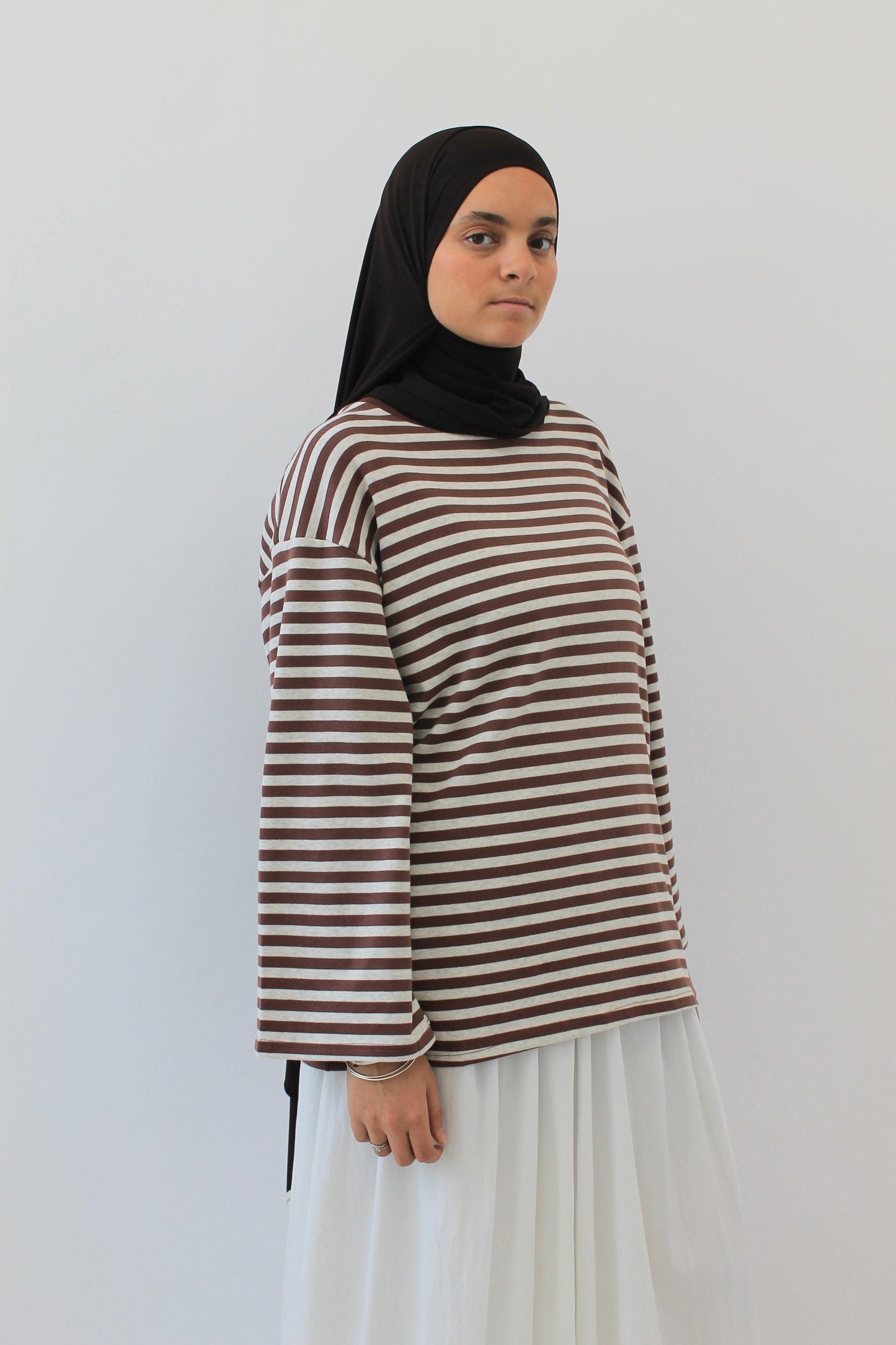 T-Shirt Marinière Marron