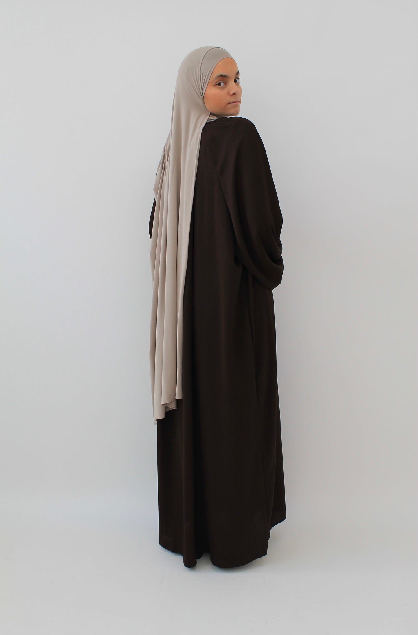 ROBE VEILED Marron